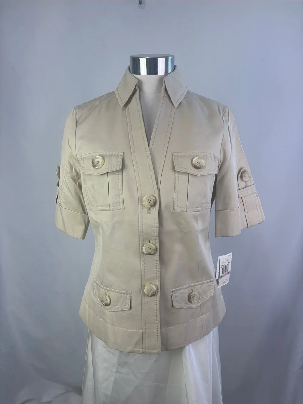 NWT MICHAEL KORS TAN SHORT SLEEVE JACKET